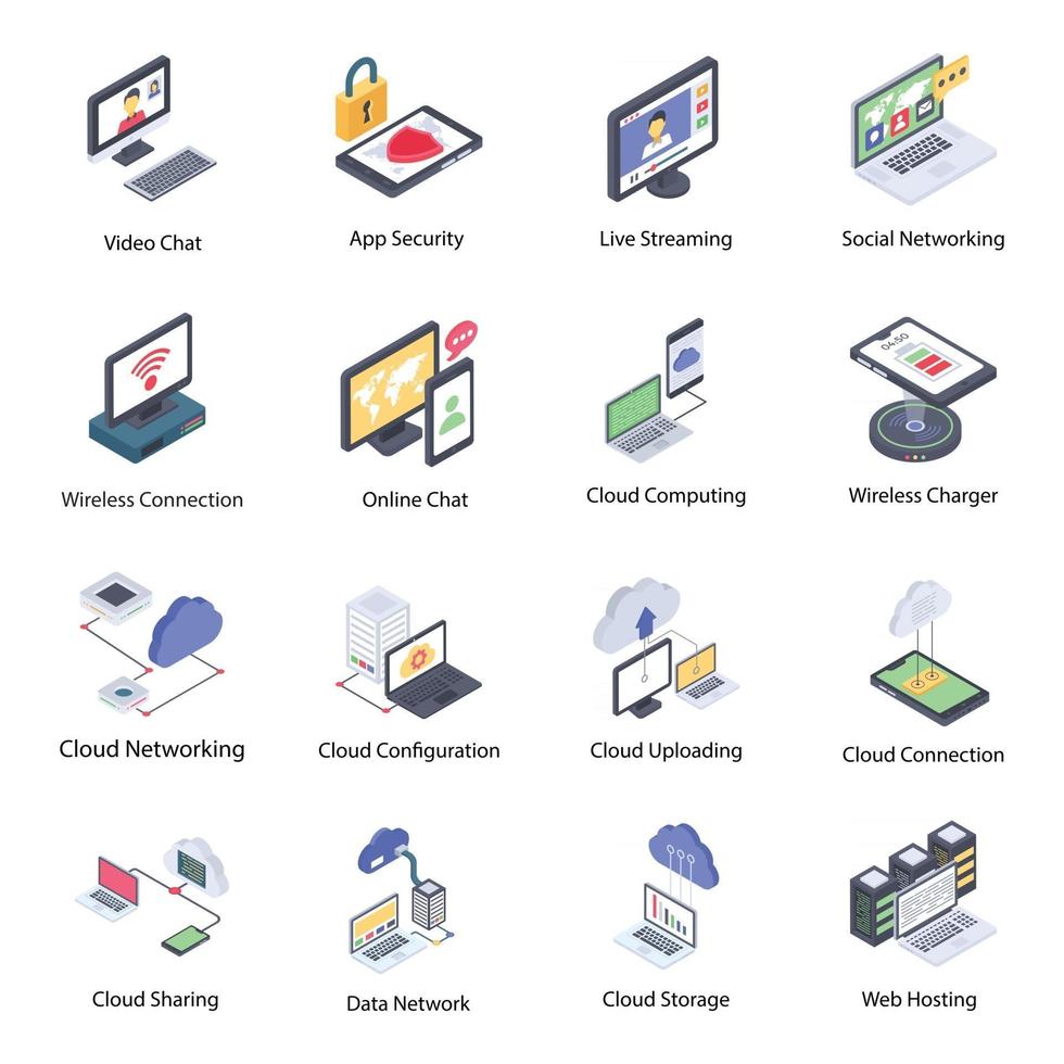 Pack of Networking Elements vector