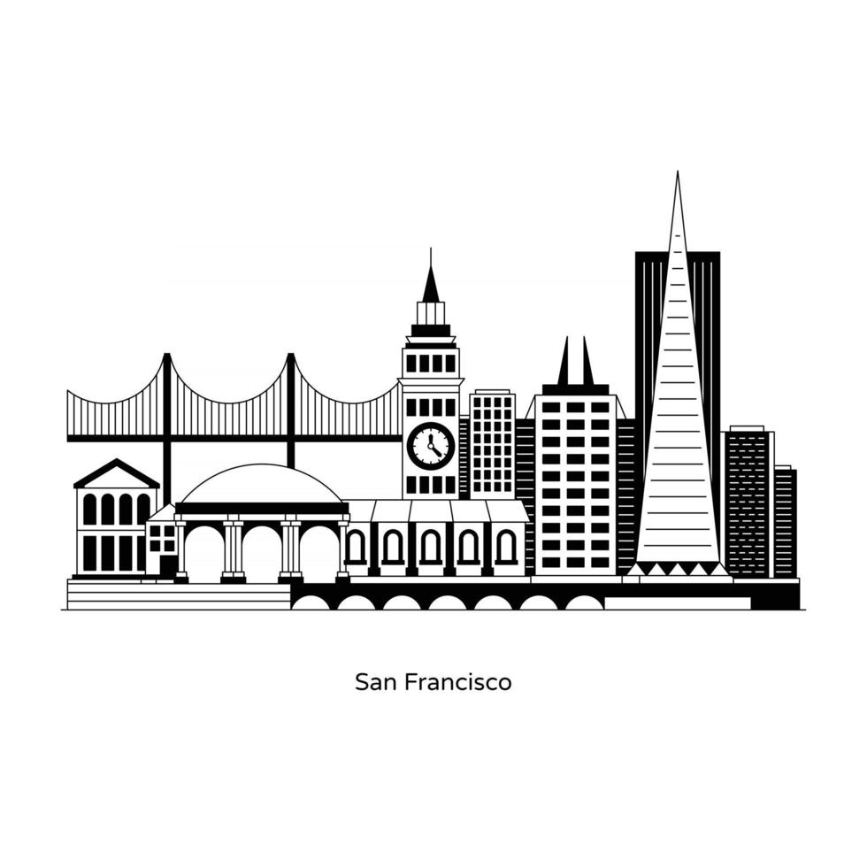 punto de referencia de san francisco vector