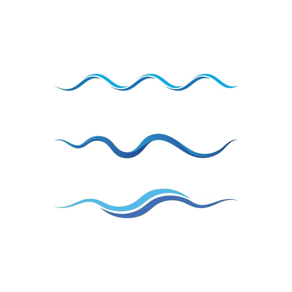 Water wave icon vector set of beach and ocean logo deisgn set