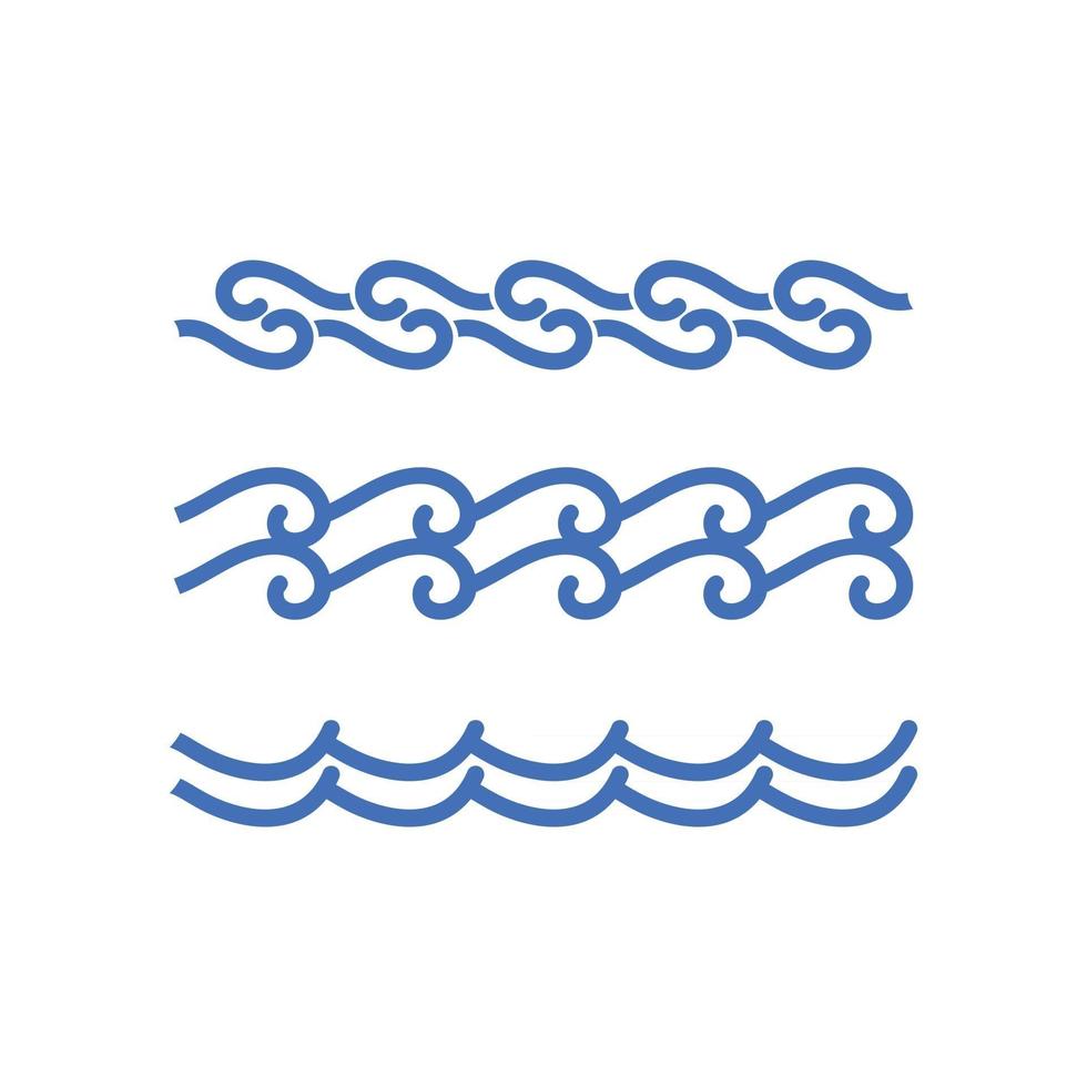 Water and wave icon vector logo design nature ocean and beach object