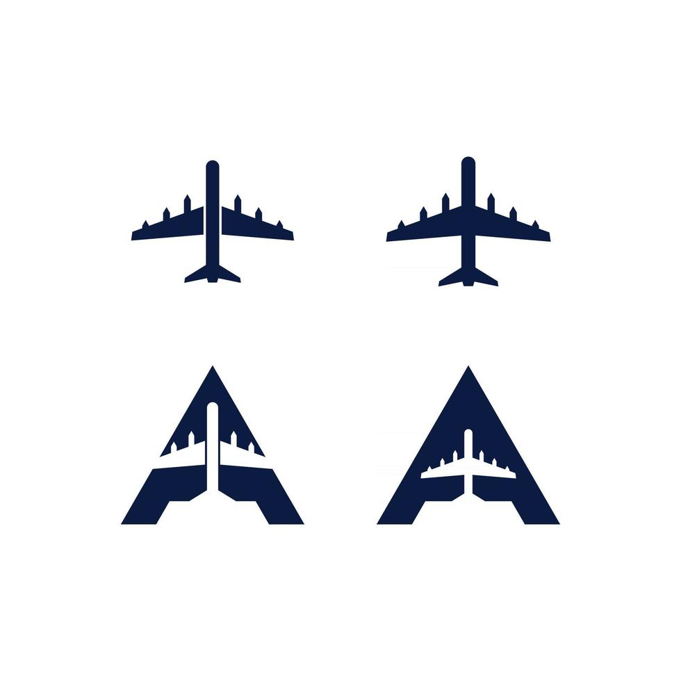 vuelo, avión, vector, y, logotipo, diseño, transporte vector