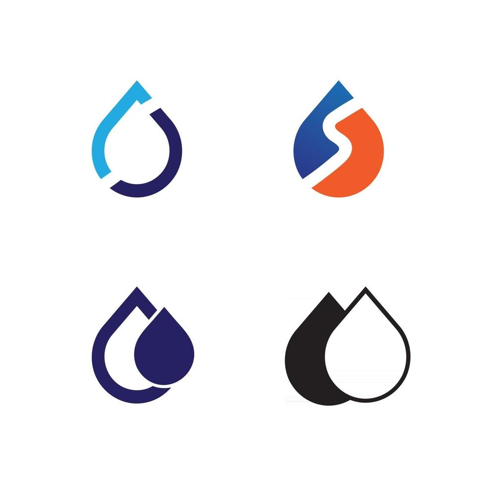 Diseño de logotipo de vector de icono de agua y ola con montaña y primavera