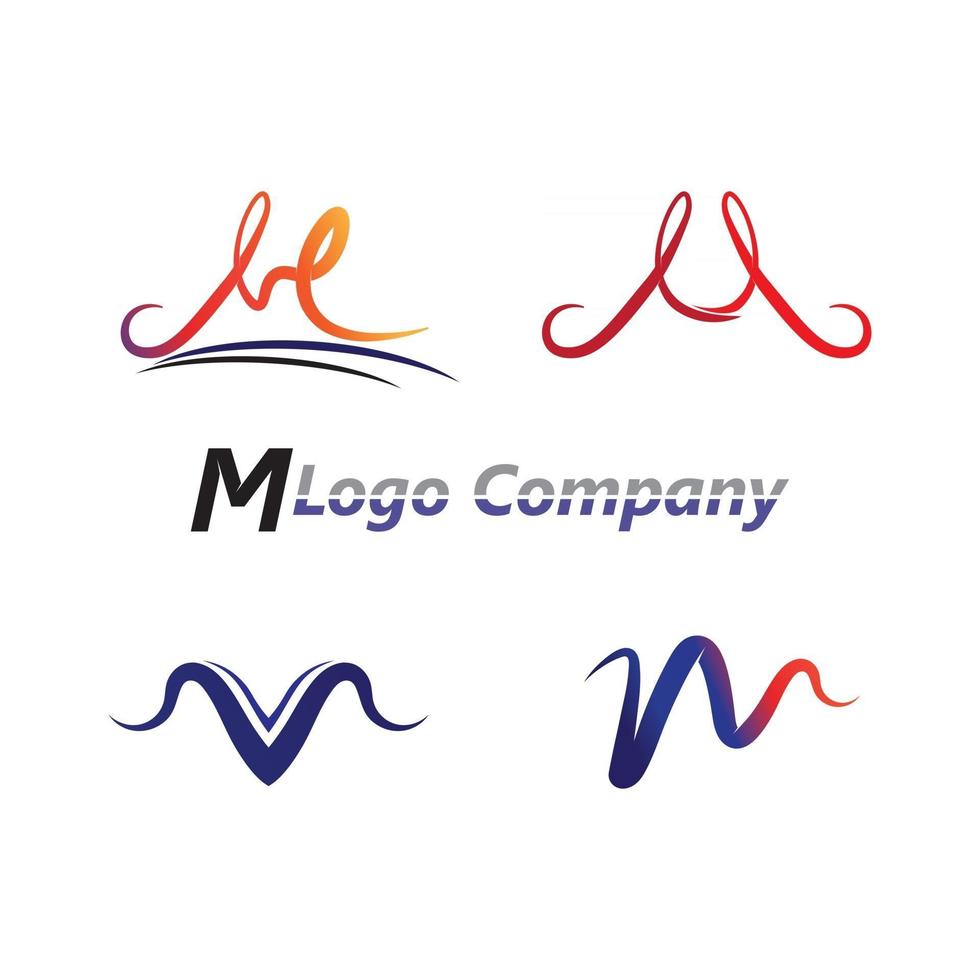 M Letter Logo Template Font logo for business and identity vector