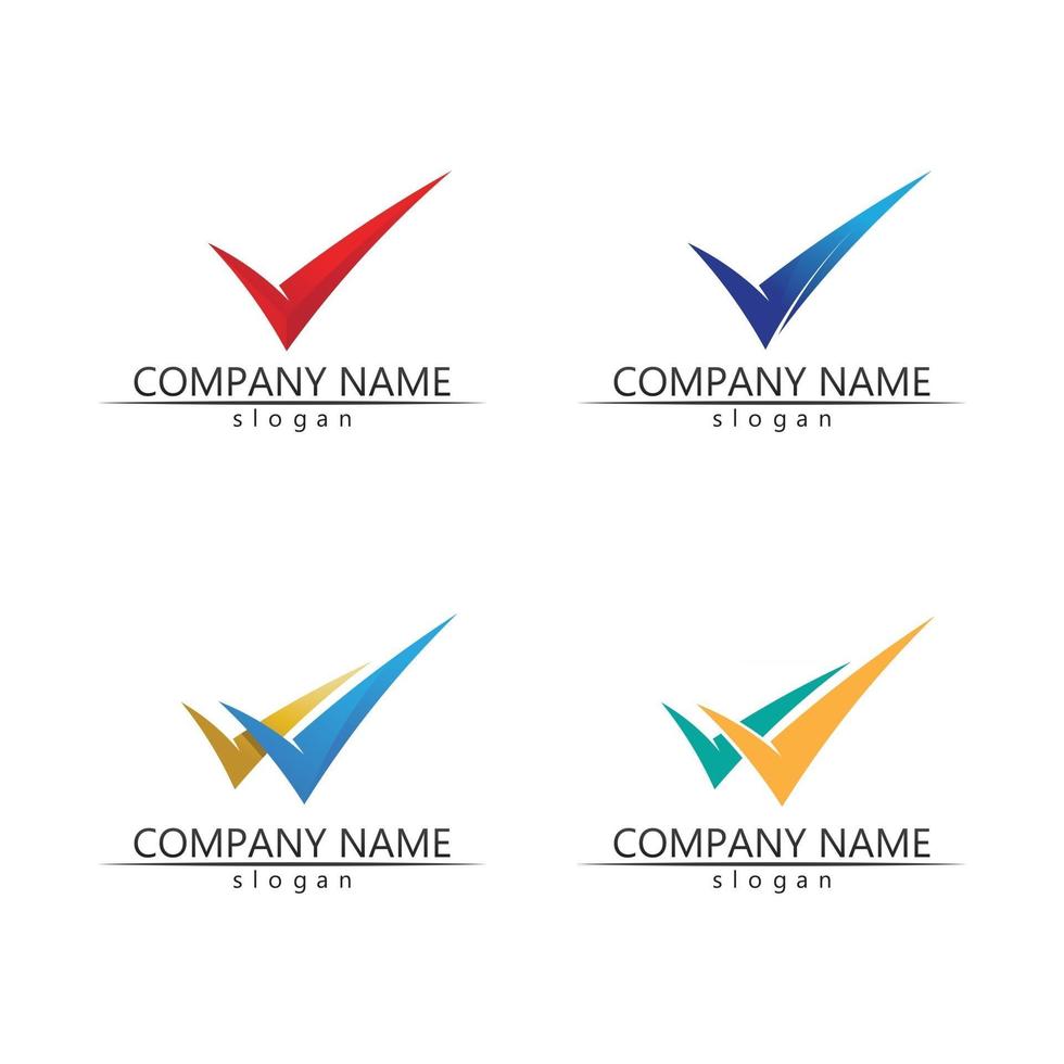 V Letter Logo Template vector arrow checklist