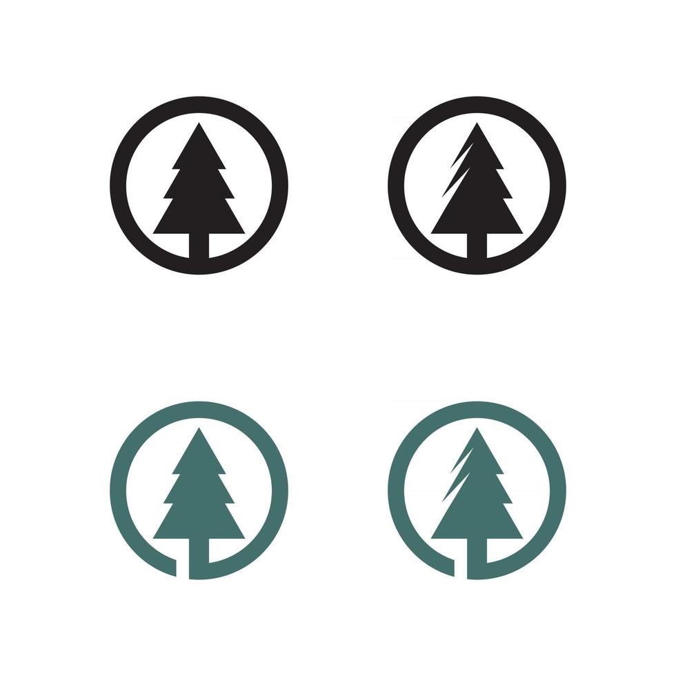 merry Christmas icon pine Trees vector illustration and logo design