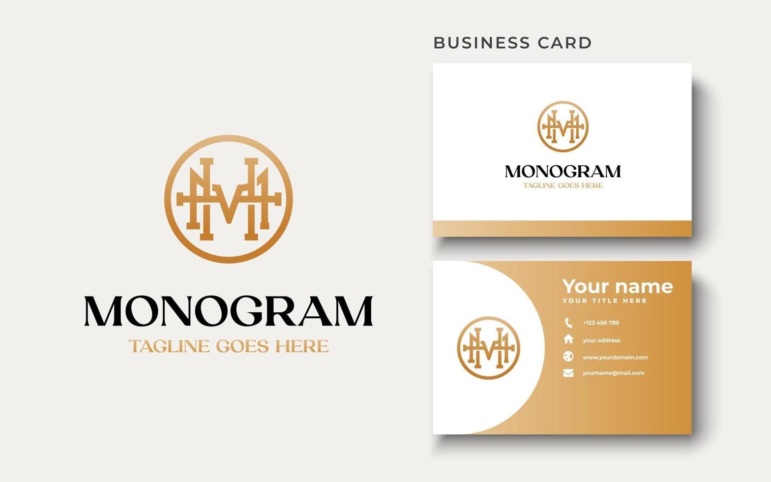 monogram HM vector logo in a modern line style