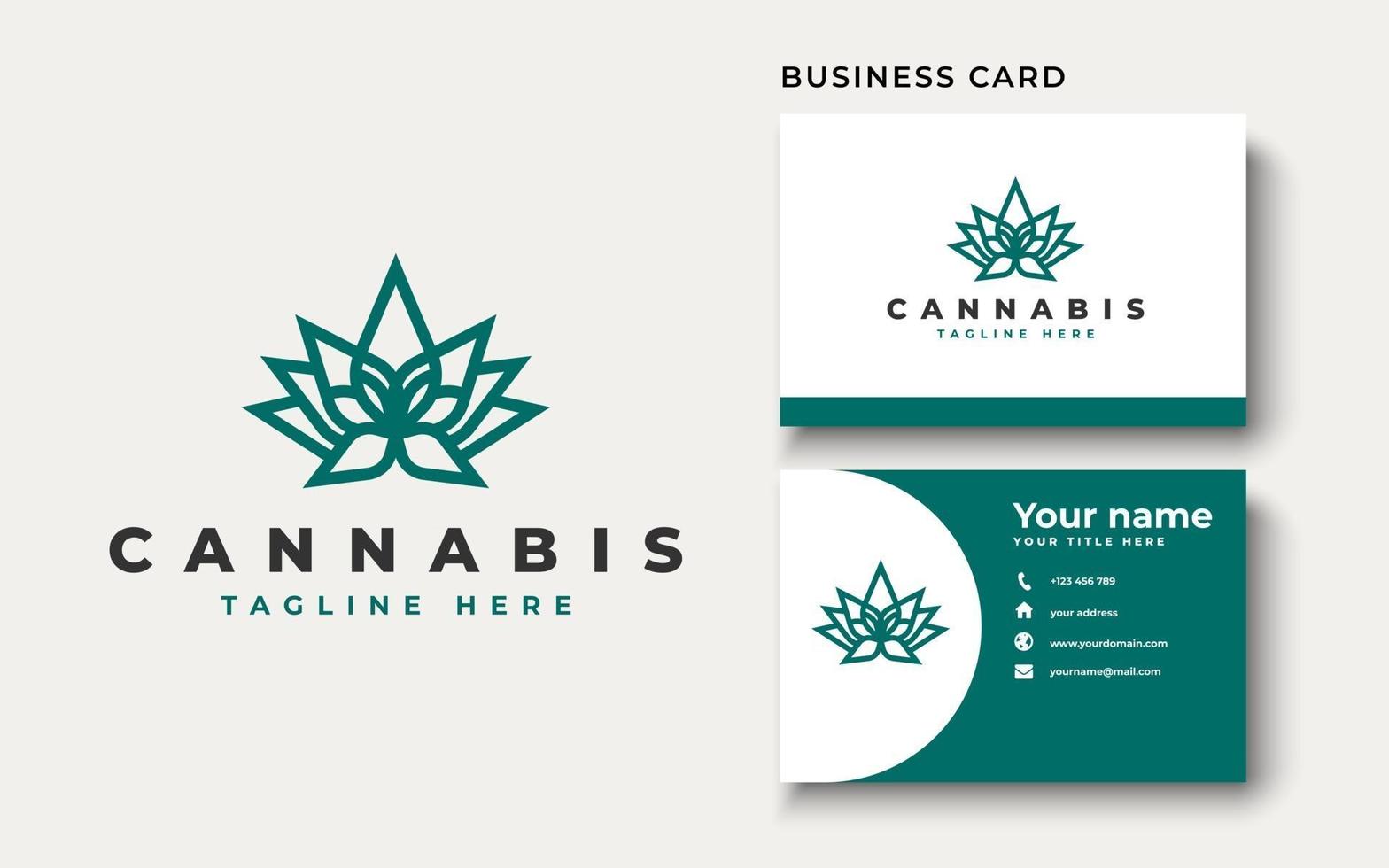 Cannabis leaf logo design. Vector illustration