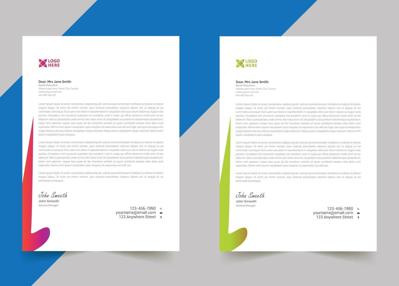 Modern letterhead template design for your business vector