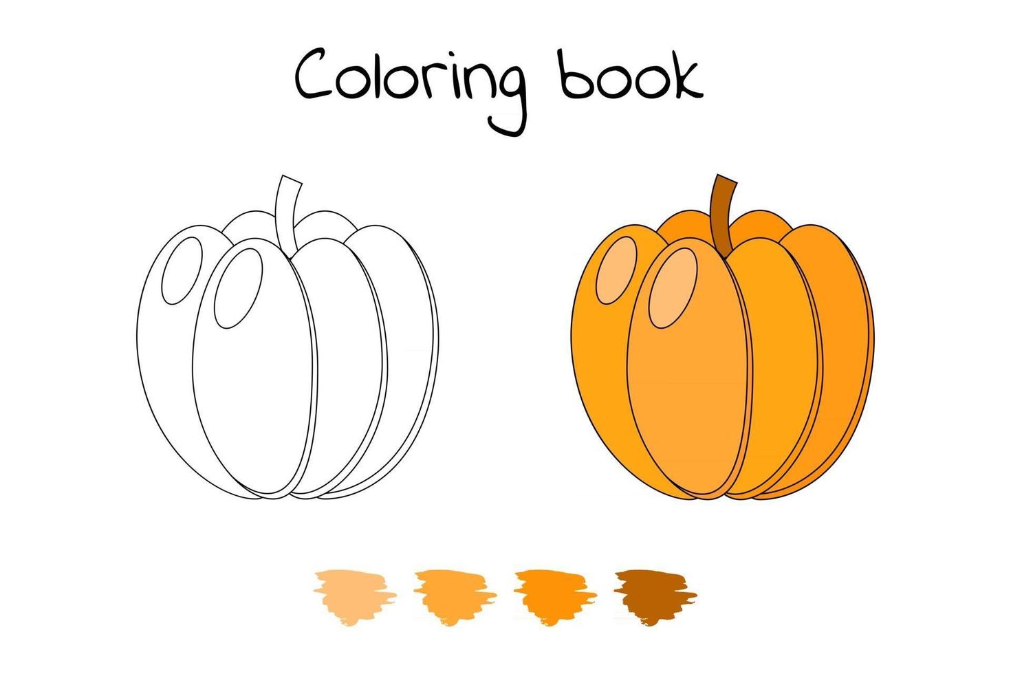 Vector illustration. Game for children. Vegetable. Coloring page pumpkin