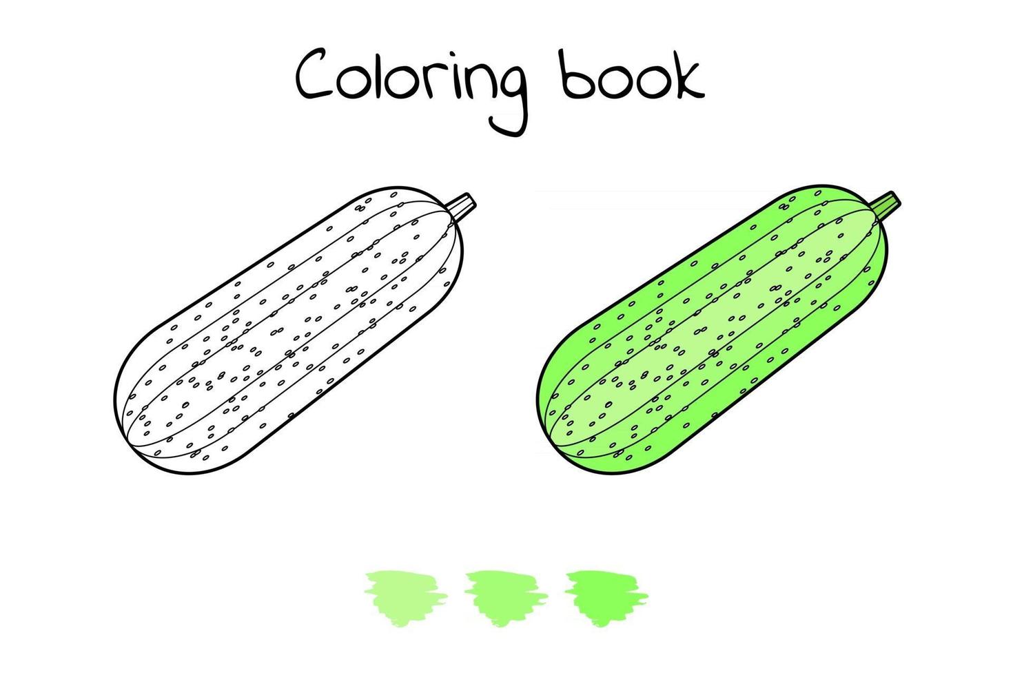 Vector illustration. Game for children. Vegetable. Coloring page squash