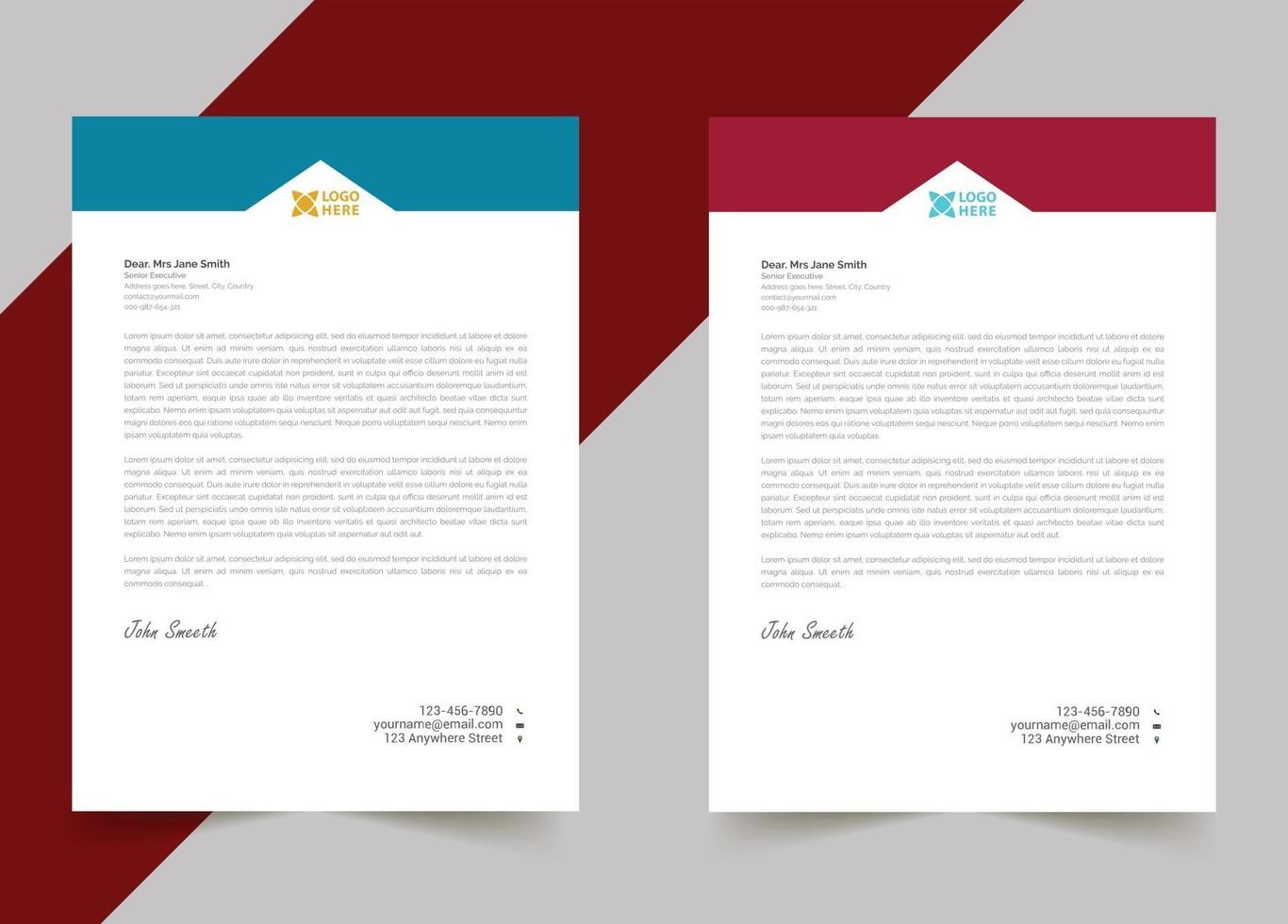 Professional creative letterhead template design for your business vector