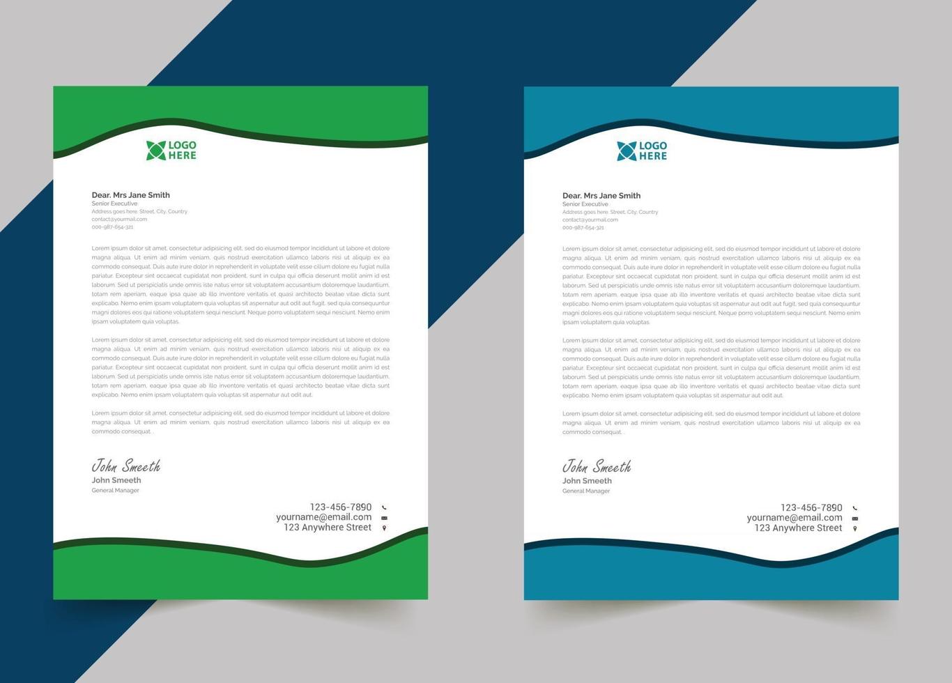 Professional creative letterhead template design for your business vector