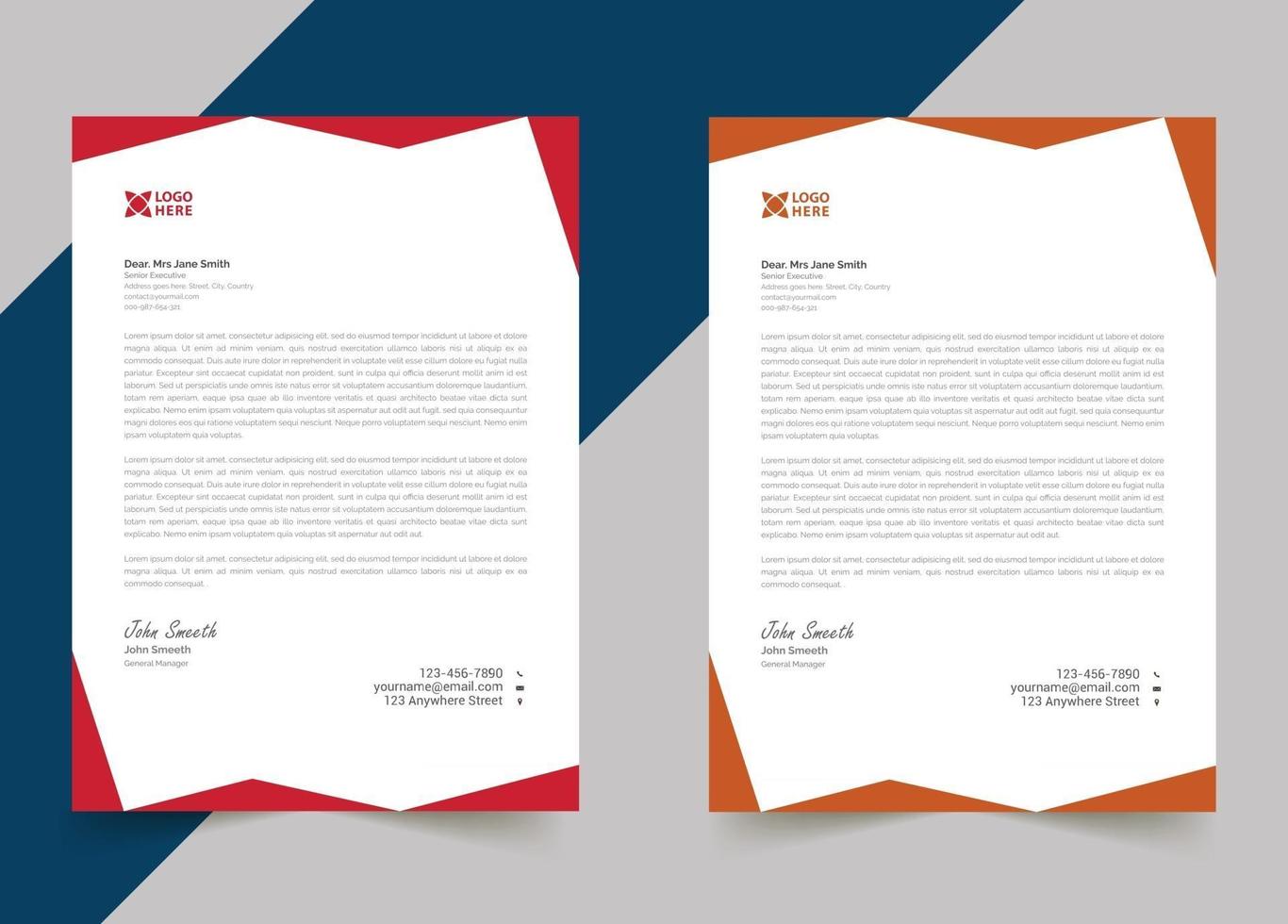 Professional creative letterhead template design for your business vector