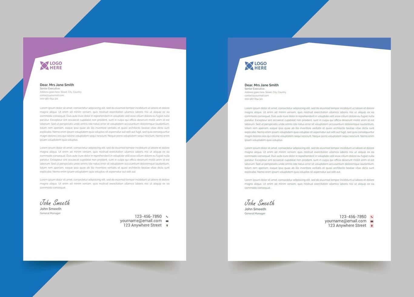 Modern letterhead template design for your business vector