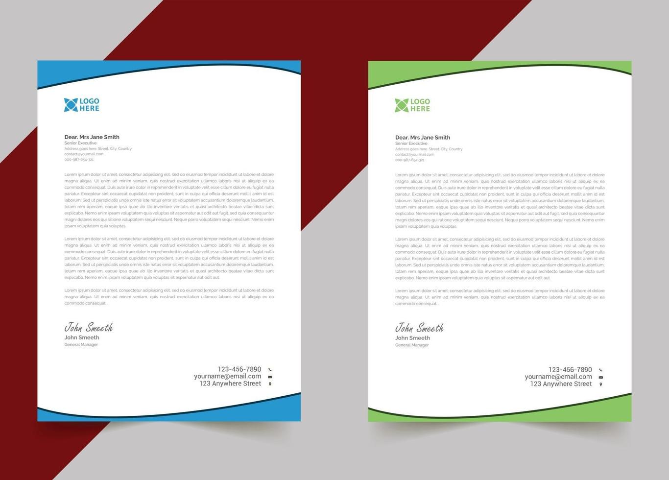 Professional creative letterhead template design for your business vector