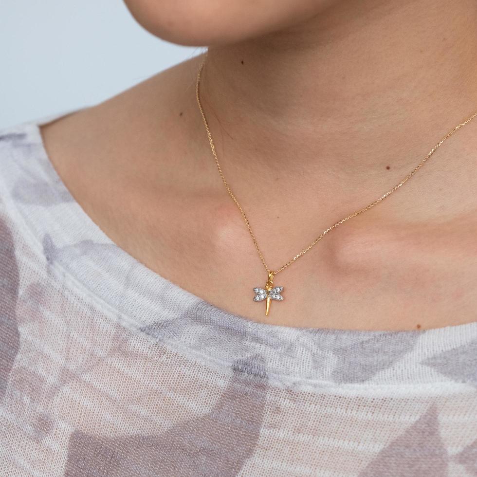 Diamond pendant 9k gold photo