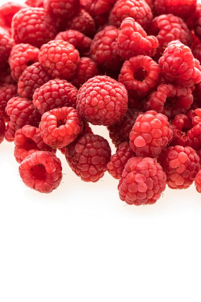 Rasberry fruit on white photo