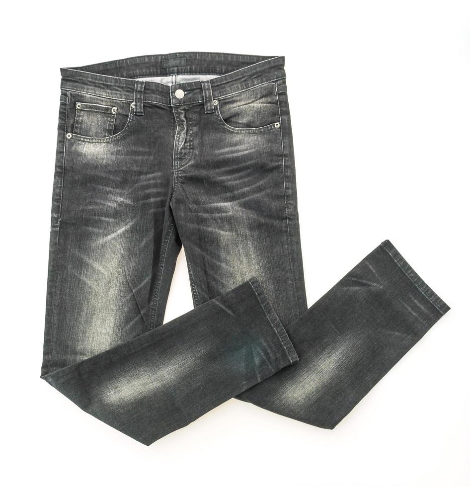 Black jeans on white photo