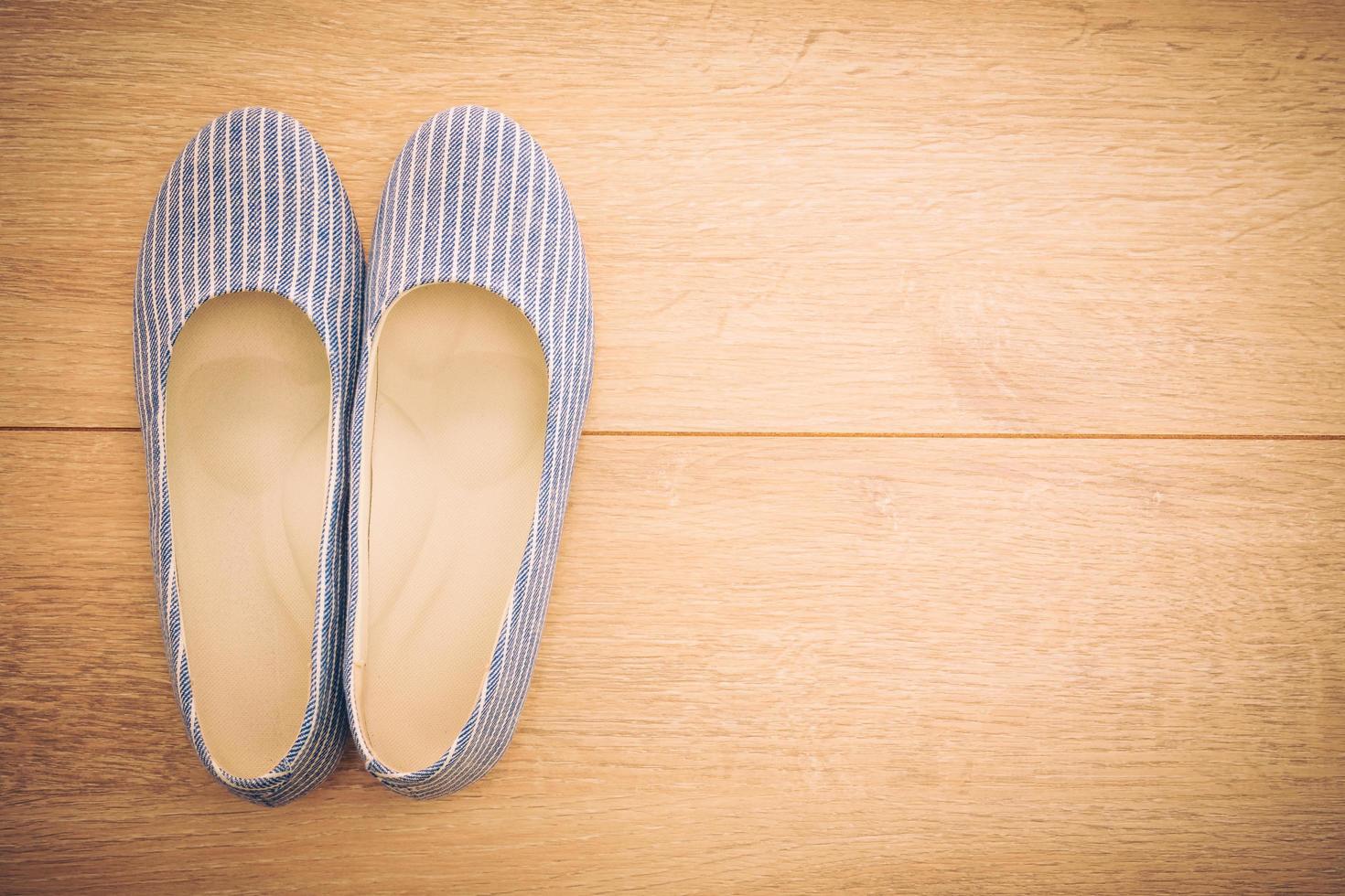 Woman shoes on wood photo