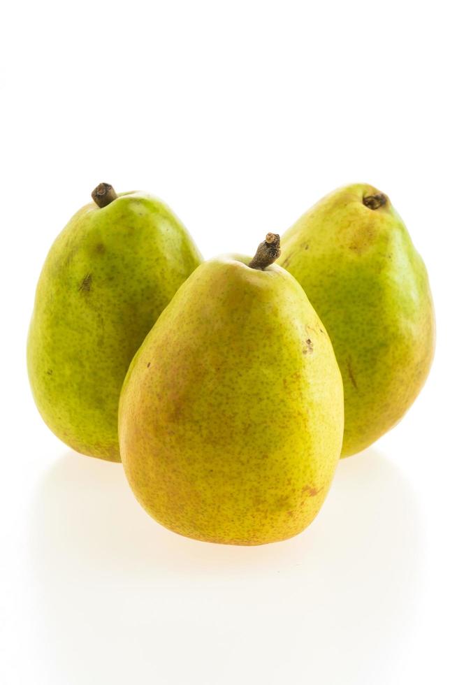 Pear fruit on white photo