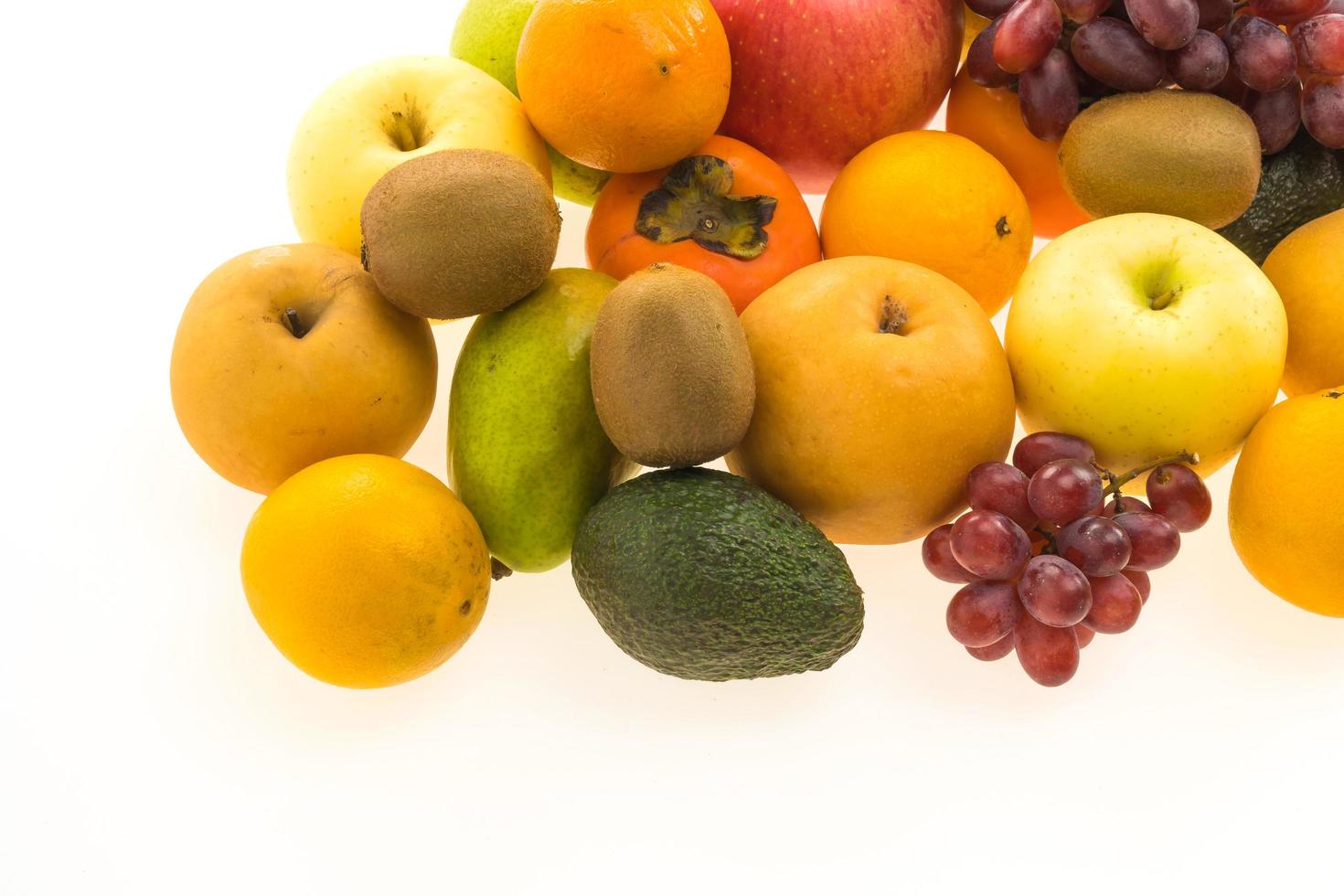 Mixed fruits on white photo