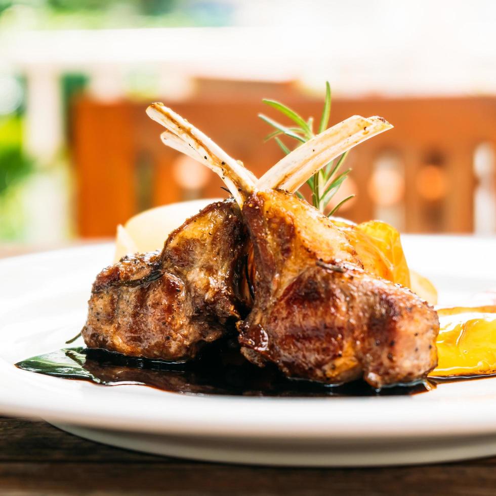 Grilled lamb chop photo