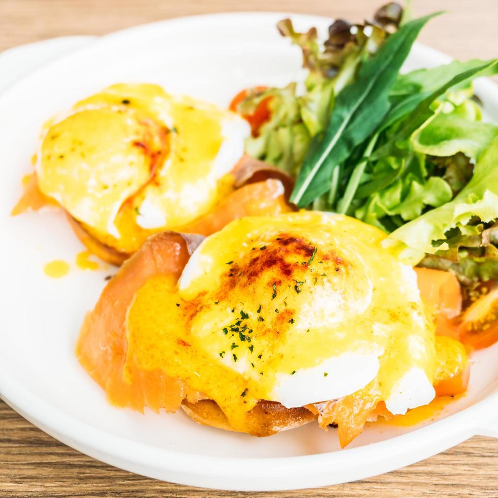 Eggs benedict with smoked salmon photo