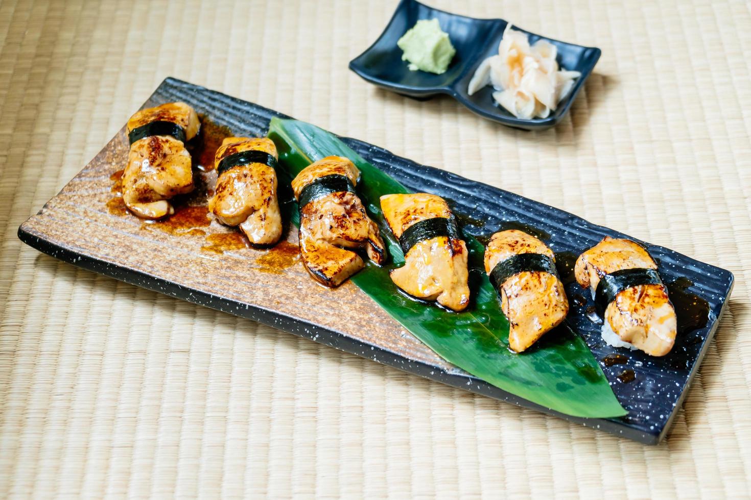 Foie gras sushi set photo