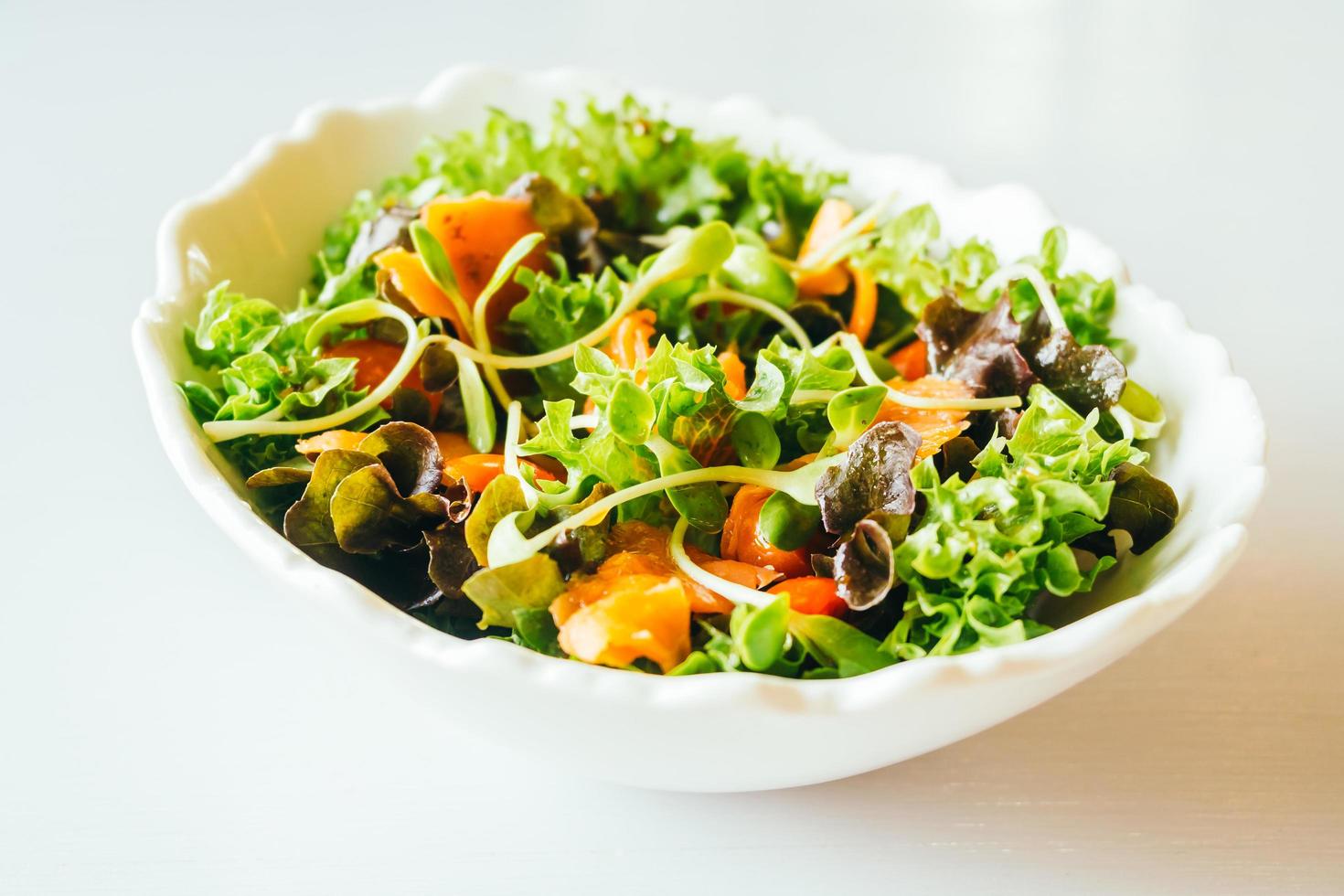 Smoked salmon with vegetable salad photo