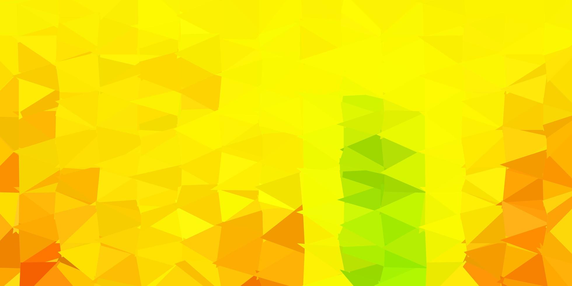 Dark green, yellow vector abstract triangle background.