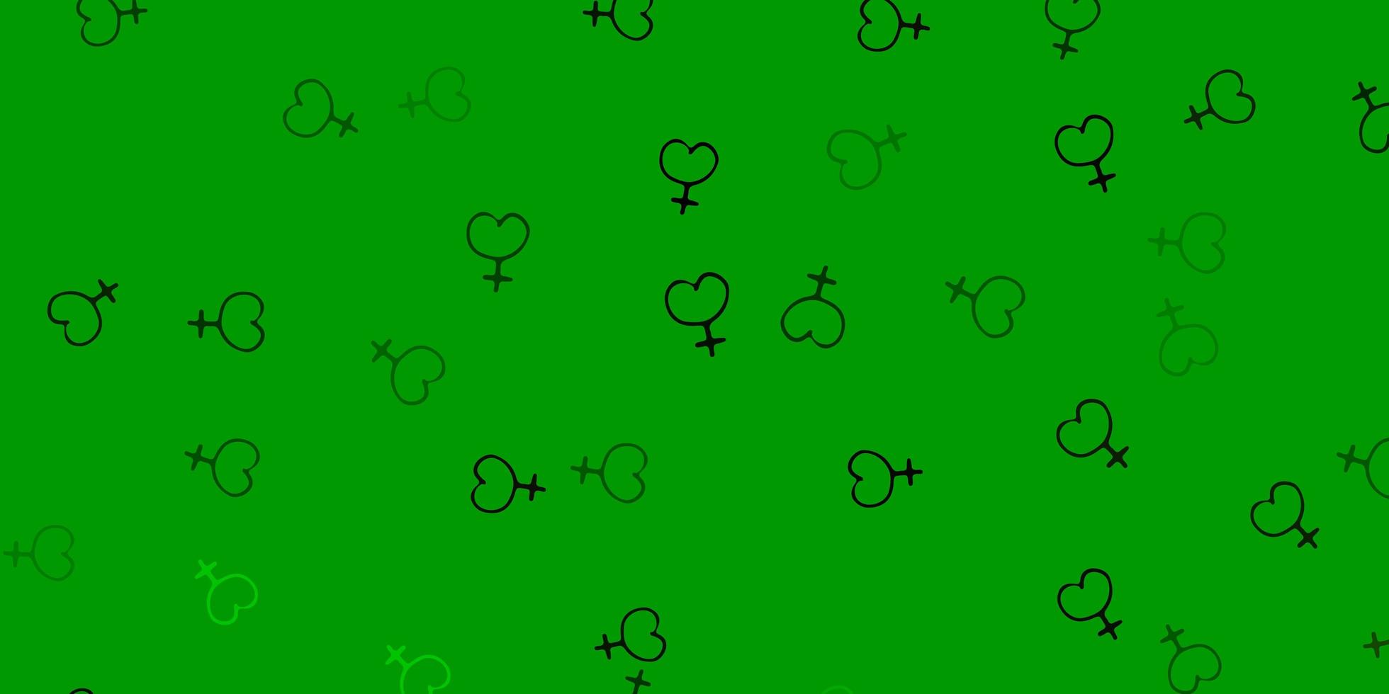 Light Green vector backdrop with woman's power symbols.