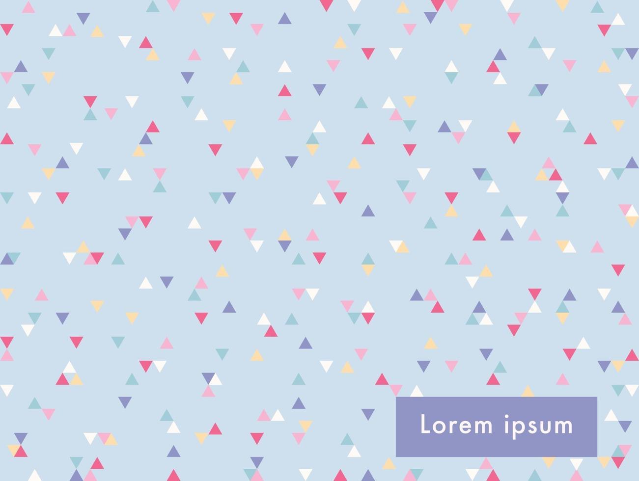 Texture patterns created by small colored triangles. Simple pattern design template. vector