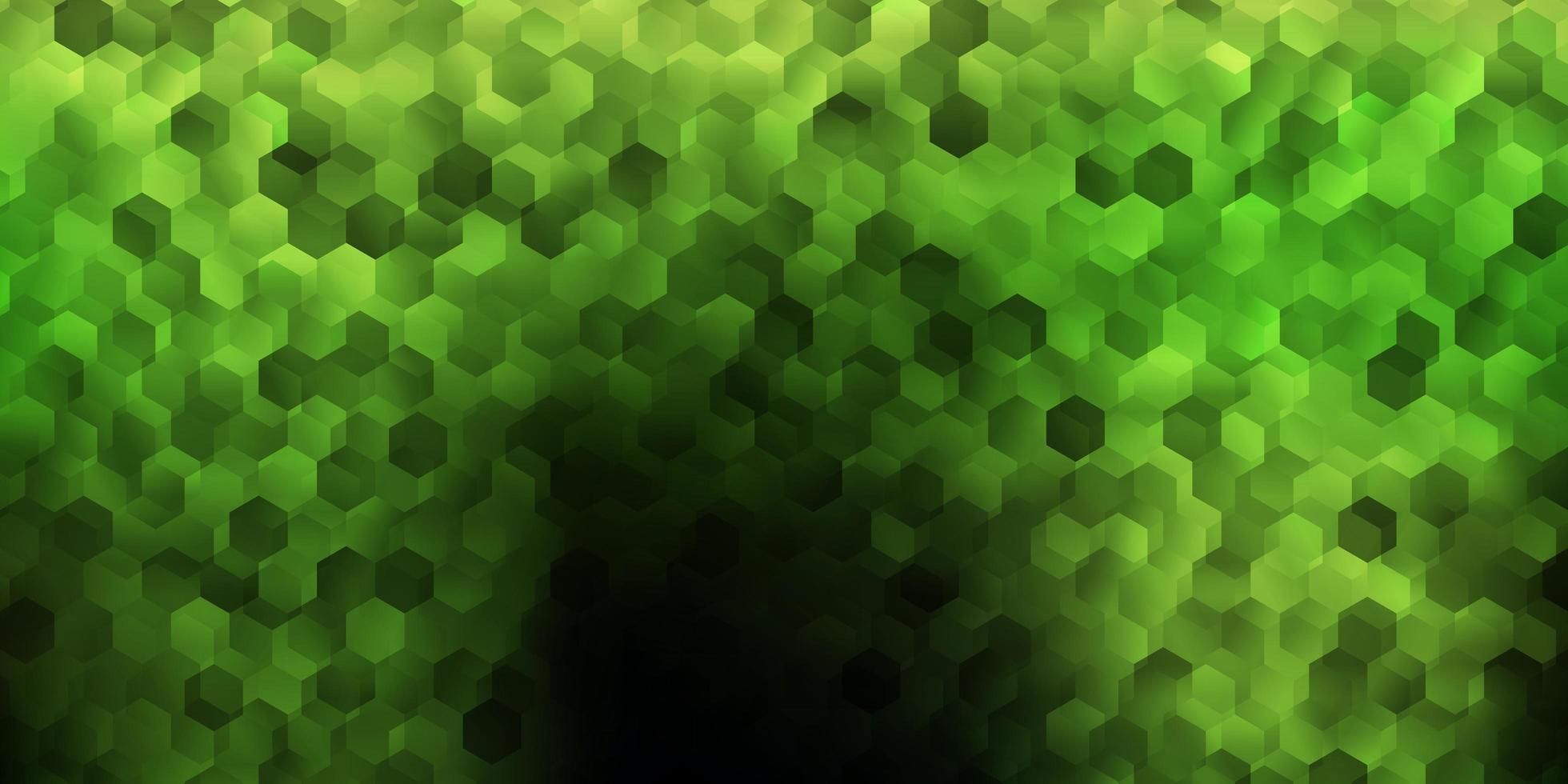 Dark green vector layout with shapes of hexagons.