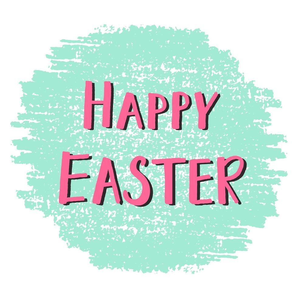 Happy Easter greeting card with hand drawn lettering vector