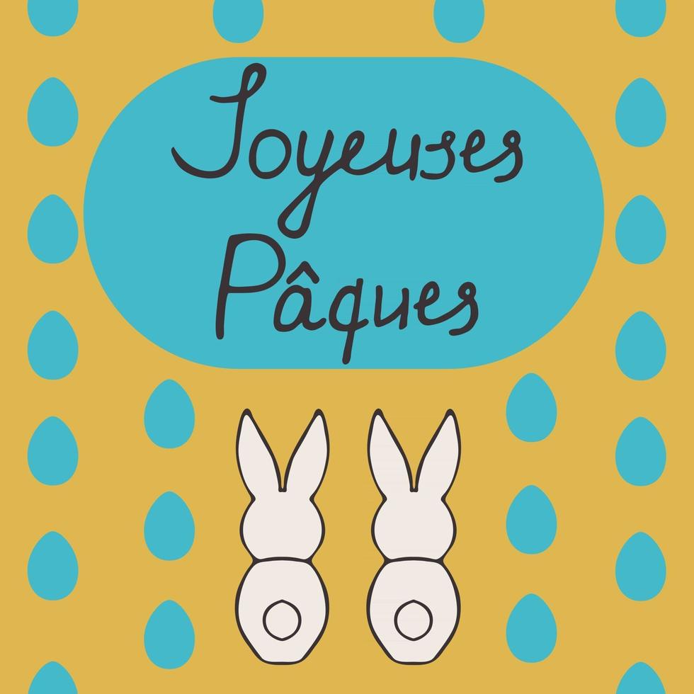 French Easter greeting card vector