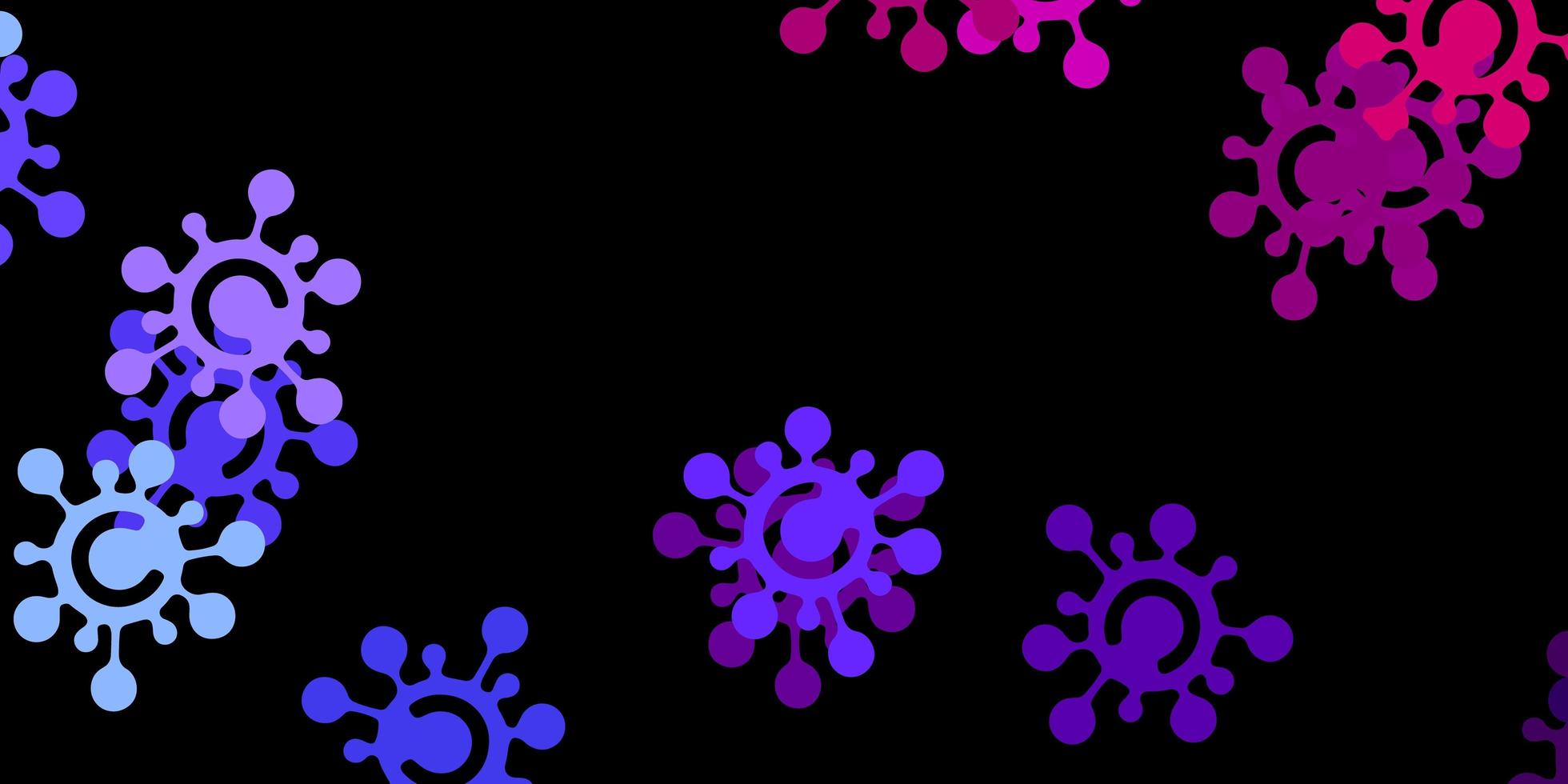 Dark blue, red vector backdrop with virus symbols.