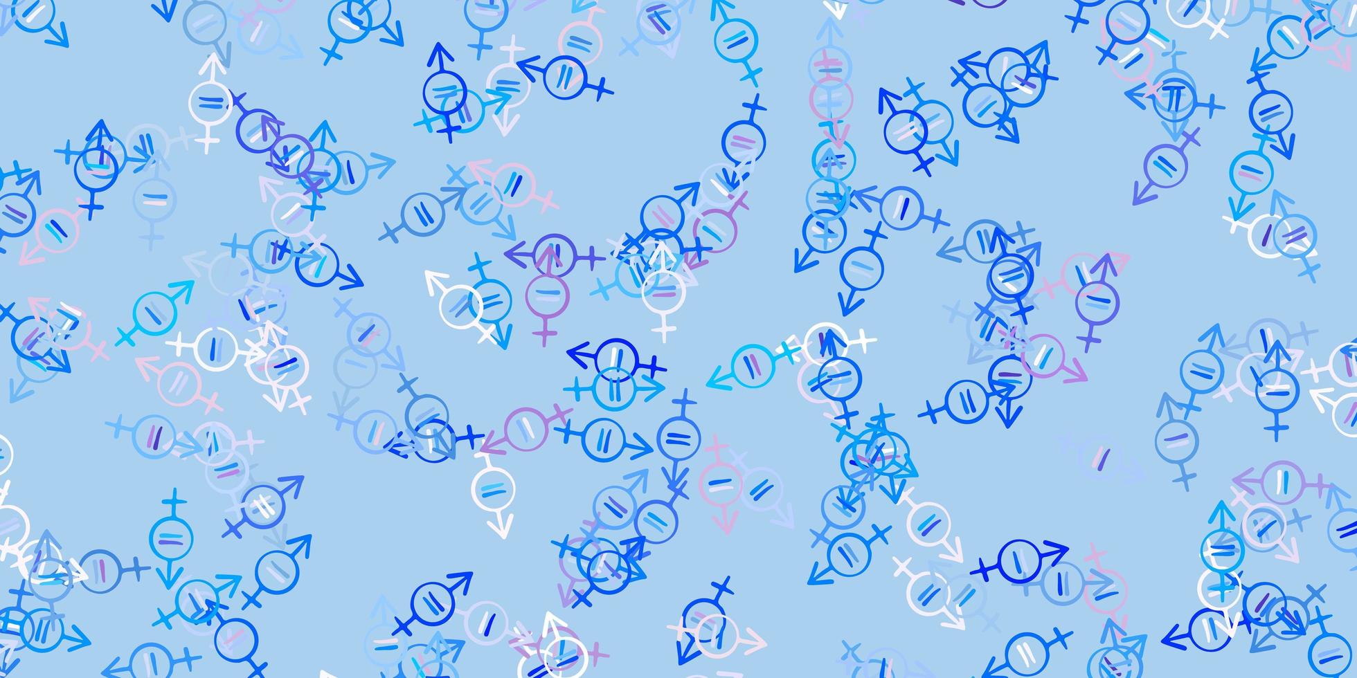Light Blue, Yellow vector texture with women's rights symbols.