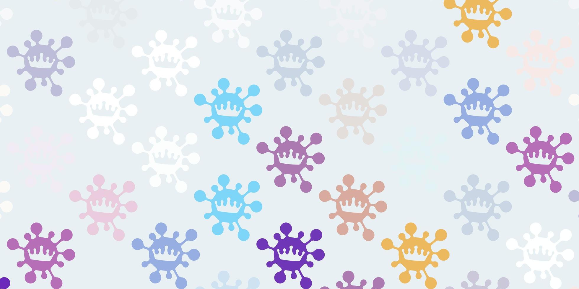 Light blue, red vector texture with disease symbols.