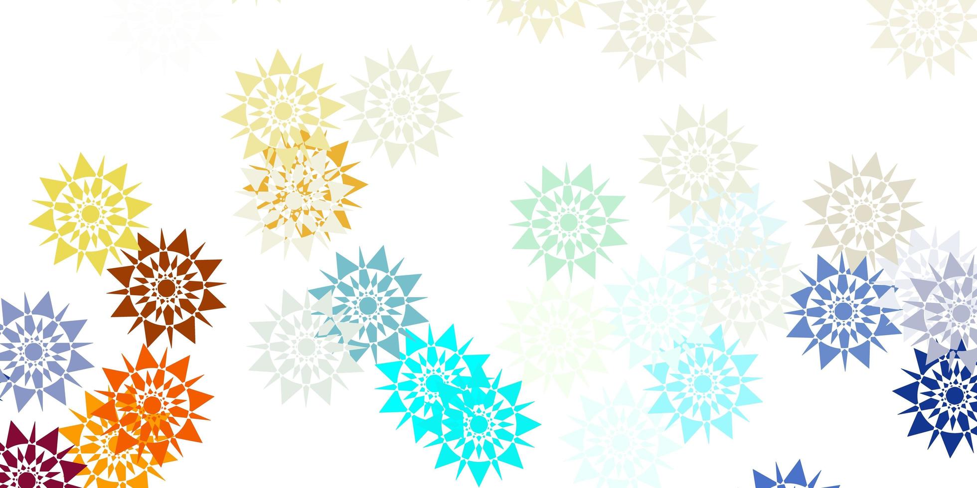 Light blue, yellow vector layout with beautiful snowflakes.