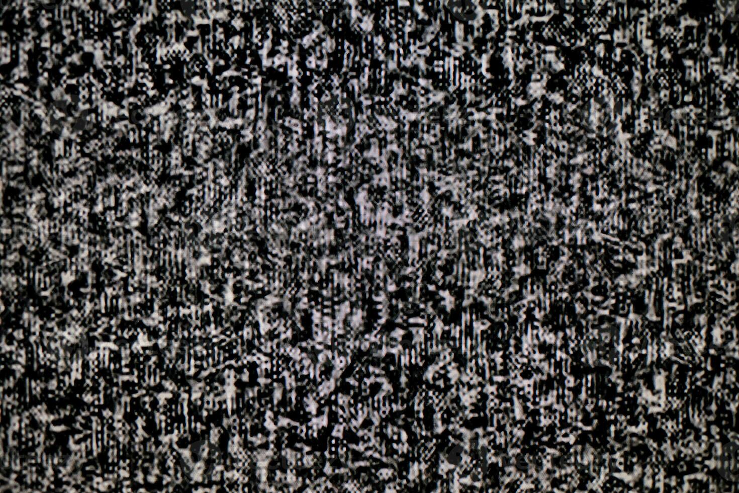 No signal on the television monitor, Static noise bad tv black and white photo