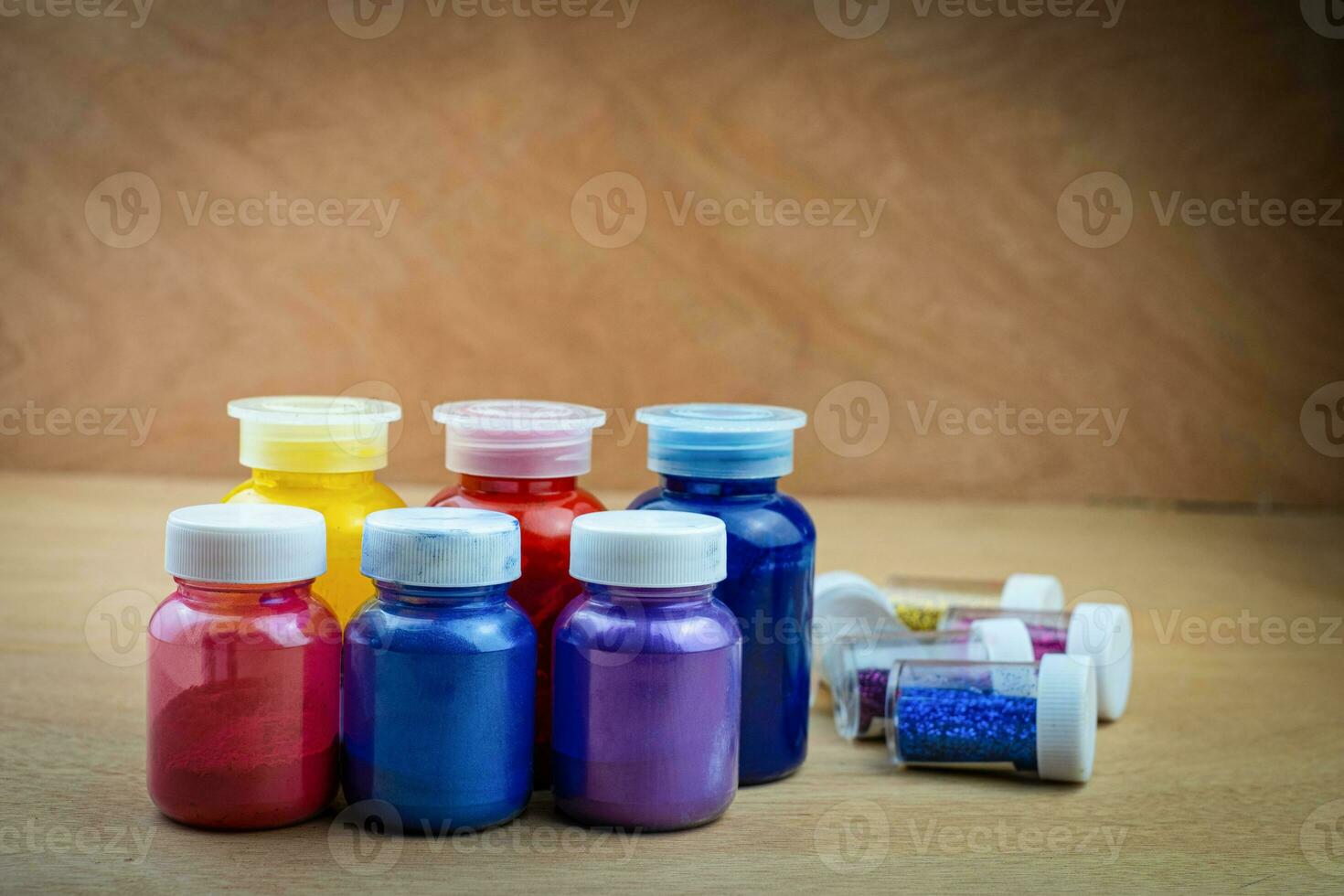 Mixing color epoxy resin in plastic cup photo