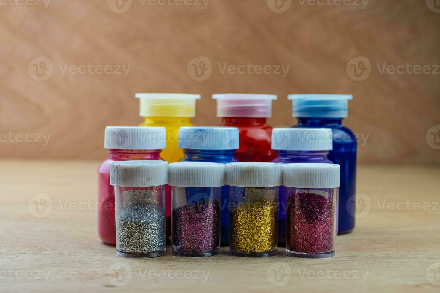 Mixing color epoxy resin in plastic cup photo
