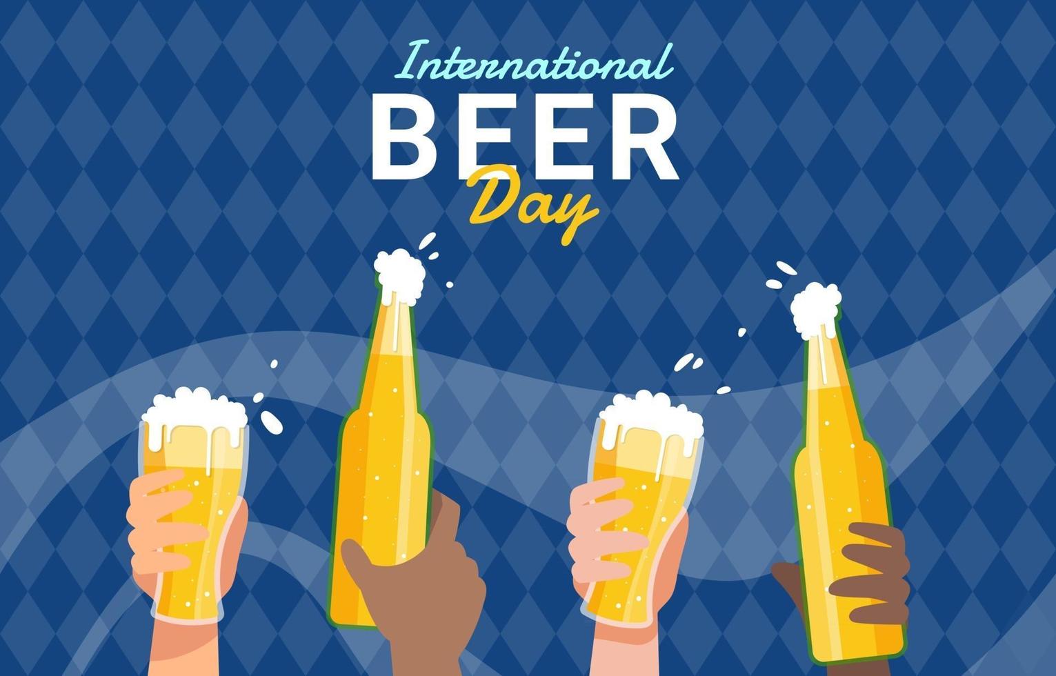 dia internacional de la cerveza vector