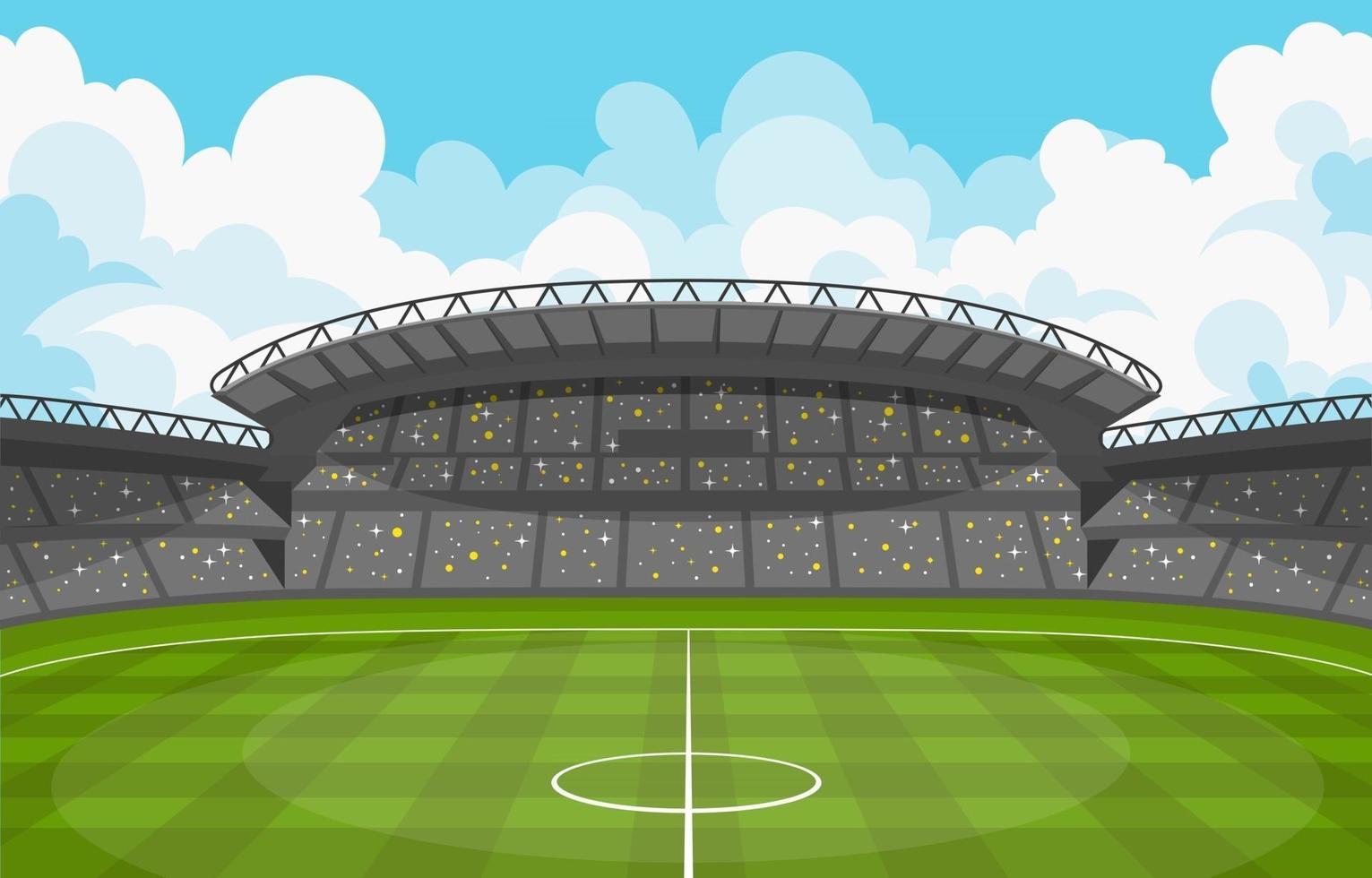 estadio de fútbol con seguidores. vector