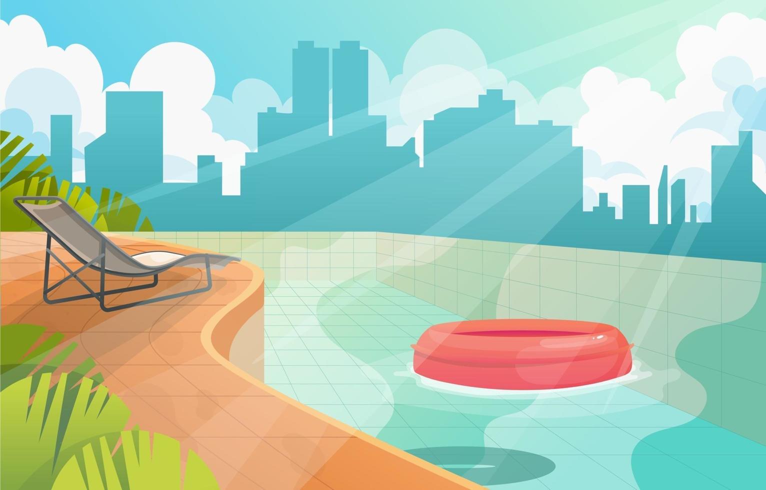 Swimming Pool With Building View vector