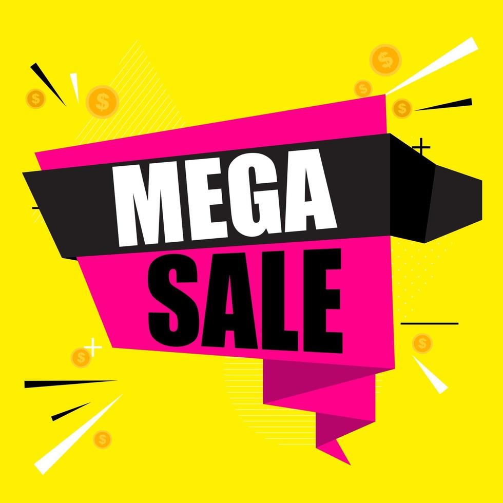 Abstract mega sale poster. Vector illustration