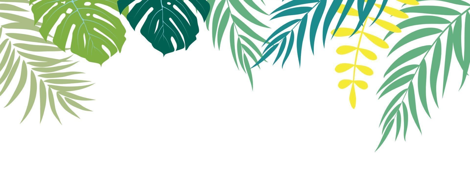 Beautifil Palm Tree Leaf  Silhouette Background Vector Illustration