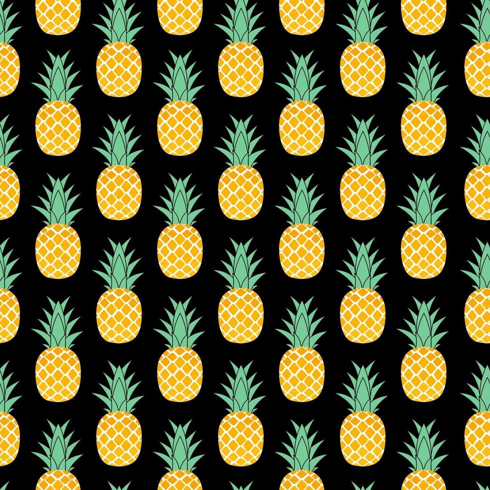 Diseño de fondo de patrones sin fisuras de piña de fruta tropical. ilustración vectorial vector