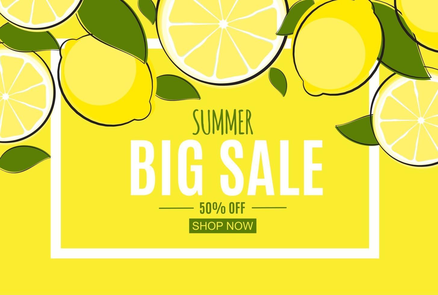 Abstract Summer Sale Background with Lemon. Vector Illustration