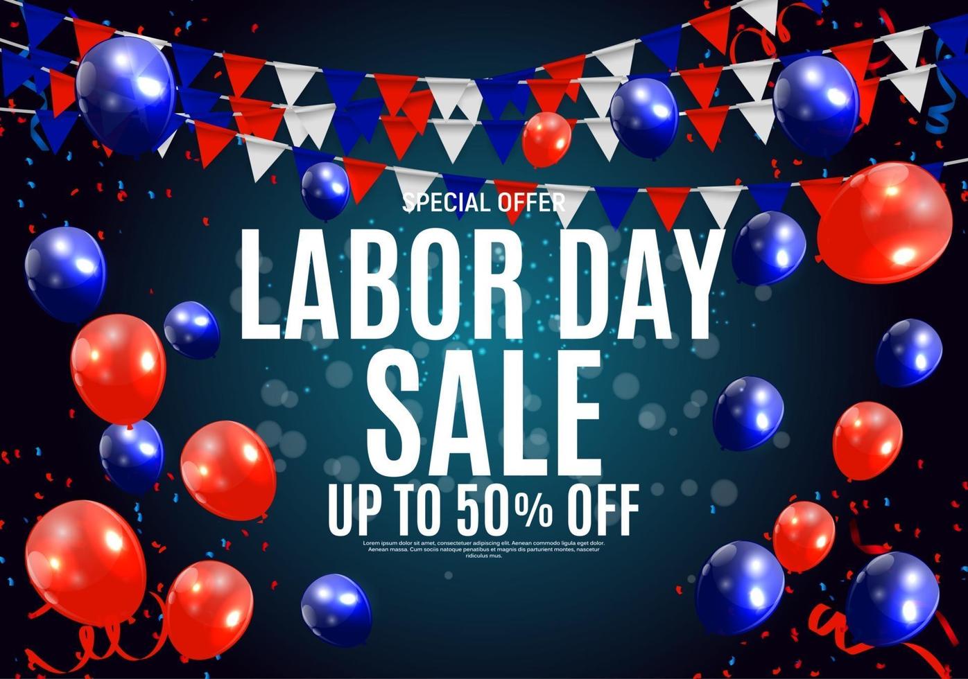 Happy USA Labor Day Sale poster background. Vector illustration